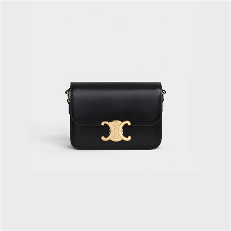 celine triomphe shiny calfskin women shoulder bag|CELINE Shiny Calfskin Mini Triomphe Olive .